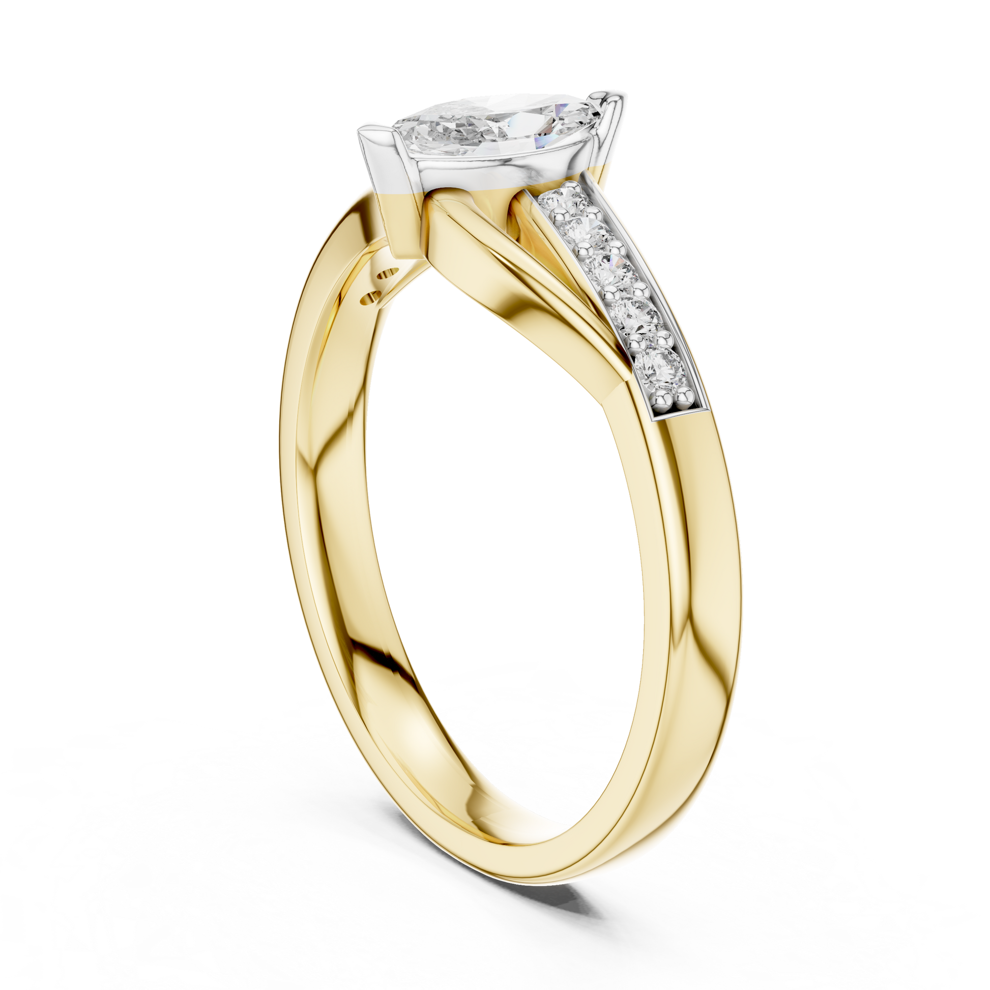 Mixed Shape Lab Grown Diamond Side Stone Ring