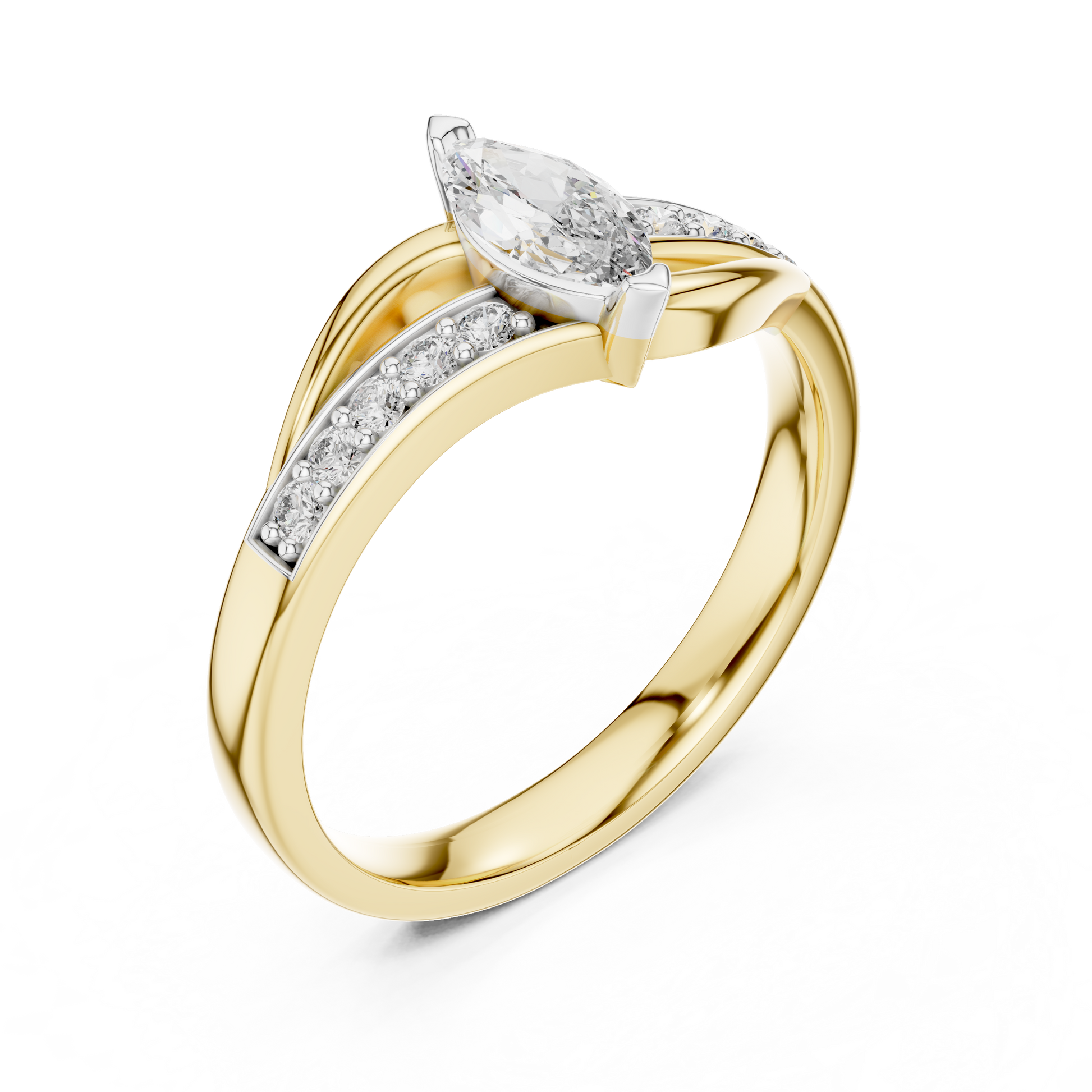 Mixed Shape Lab Grown Diamond Side Stone Ring