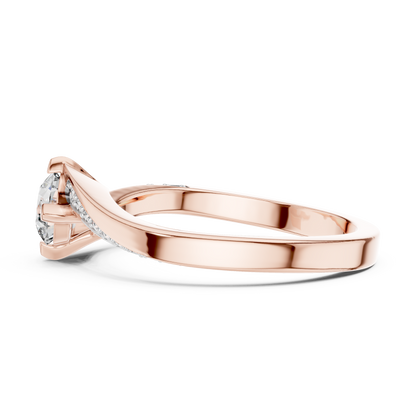 Round Side Stone Lab Grown Diamond Ring
