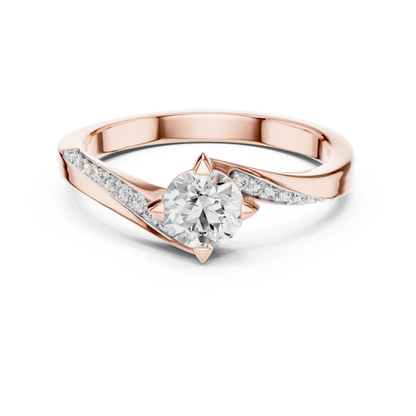 Round Side Stone Lab Grown Diamond Ring