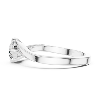 Round Side Stone Lab Grown Diamond Ring