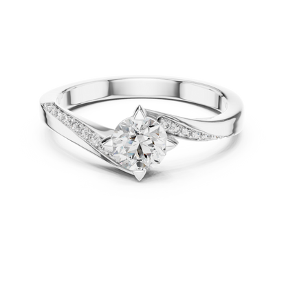 Round Side Stone Lab Grown Diamond Ring
