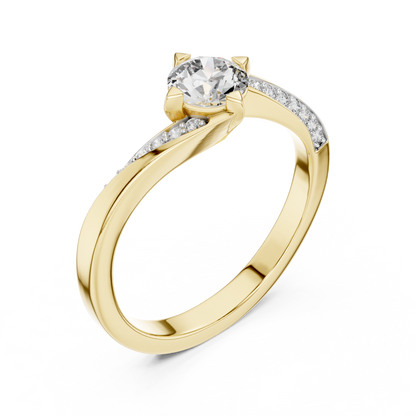 Round Side Stone Lab Grown Diamond Ring