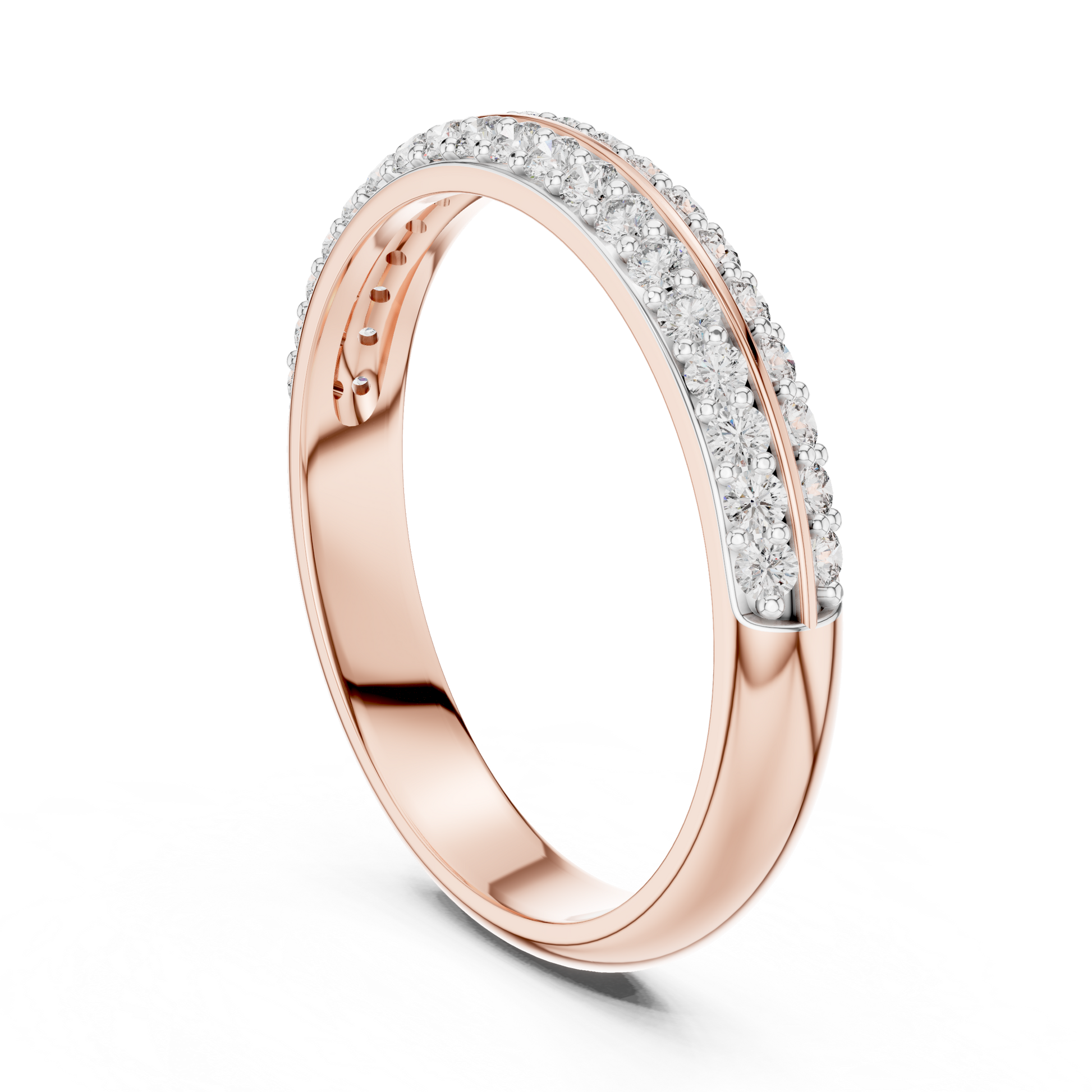 Round Pave Lab Grown Diamond Ring