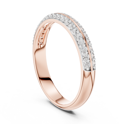 Round Pave Lab Grown Diamond Ring