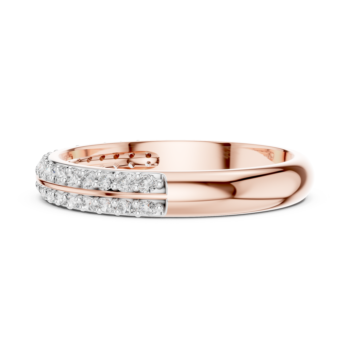 Round Pave Lab Grown Diamond Ring