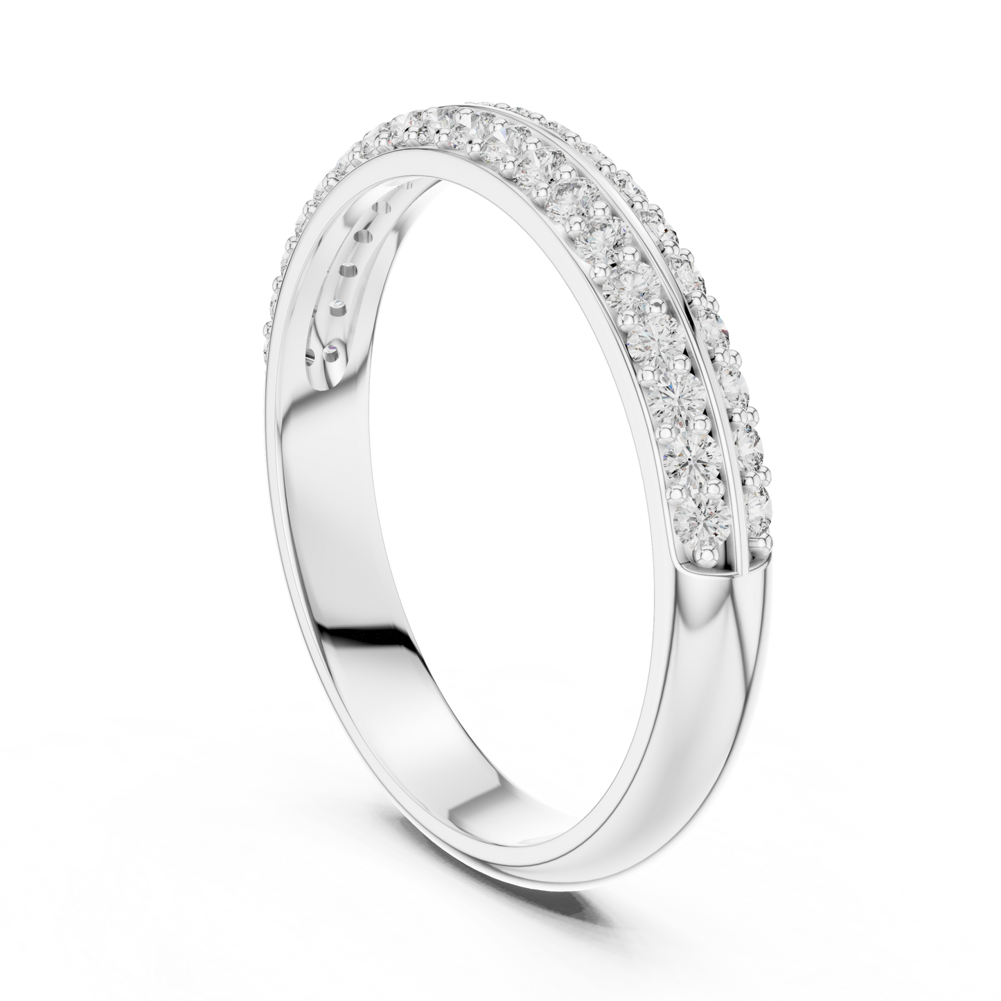 Round Pave Lab Grown Diamond Ring