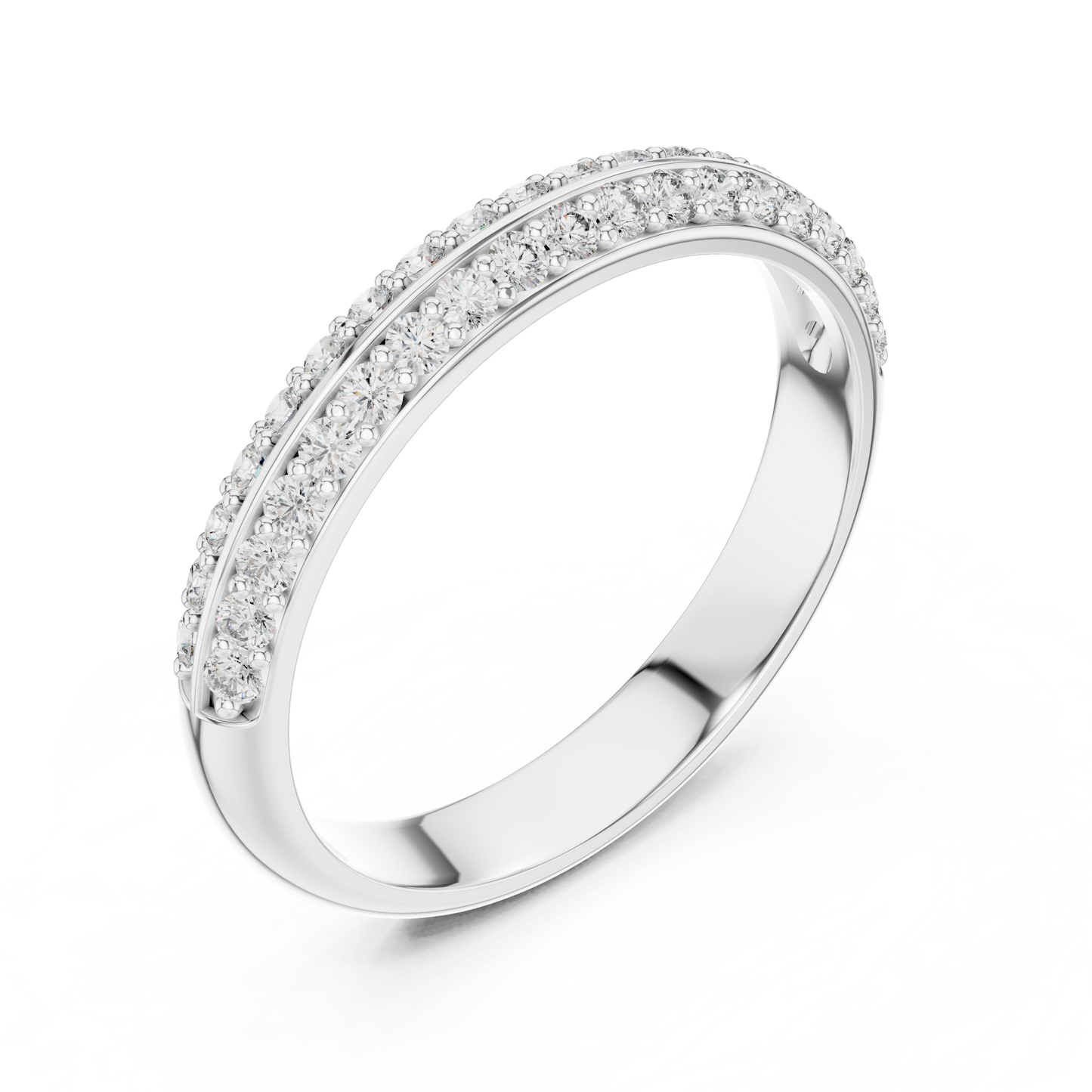 Round Pave Lab Grown Diamond Ring