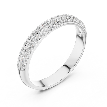 Round Pave Lab Grown Diamond Ring