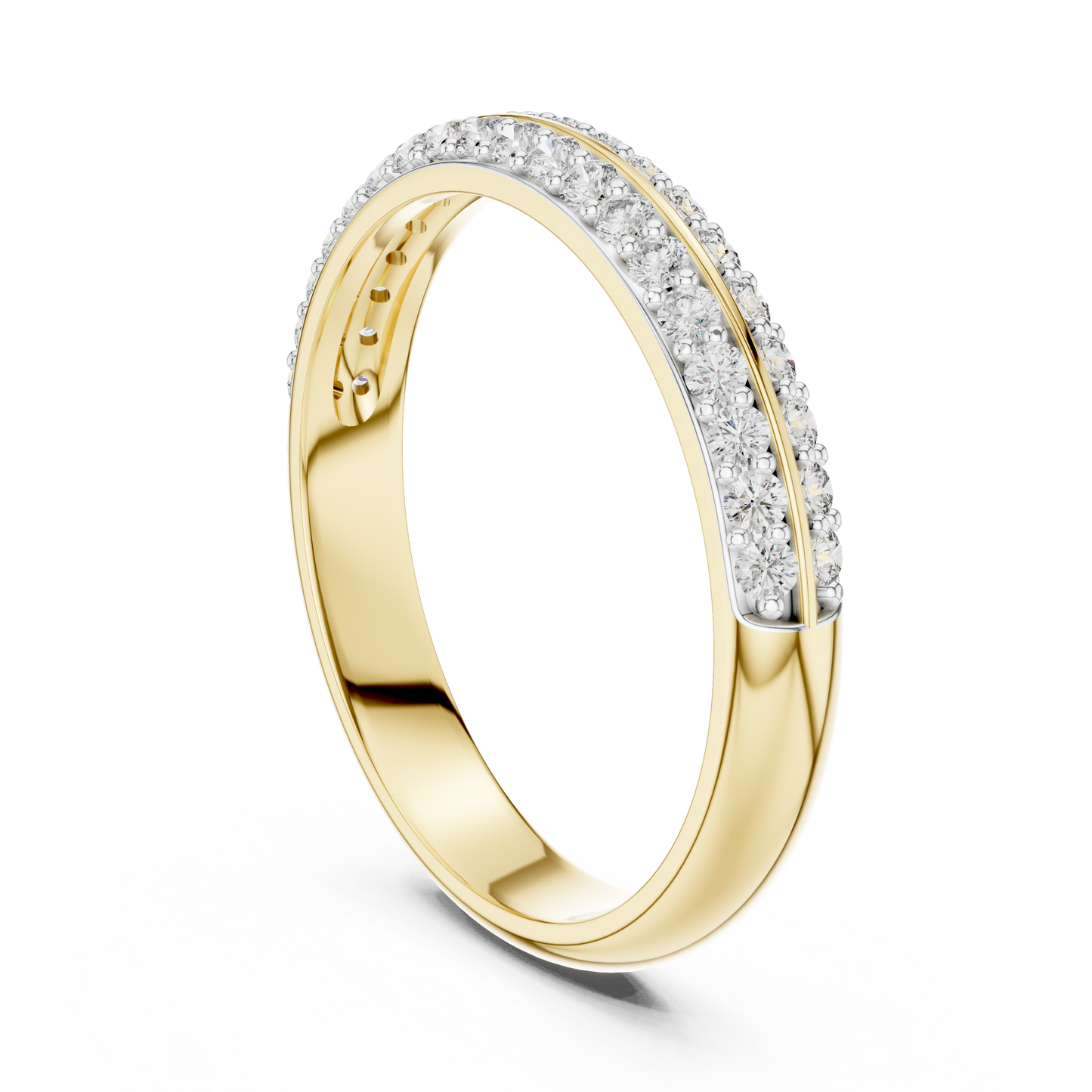 Round Pave Lab Grown Diamond Ring