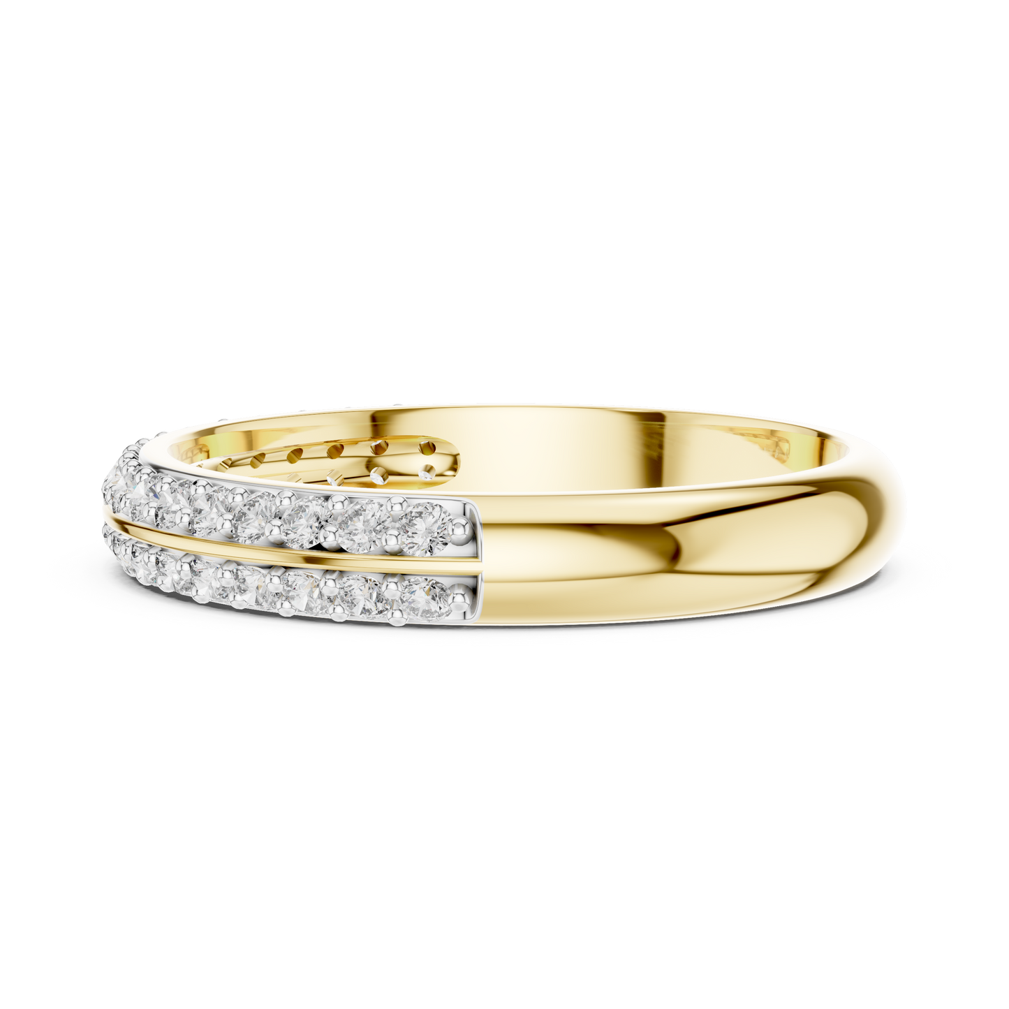 Round Pave Lab Grown Diamond Ring