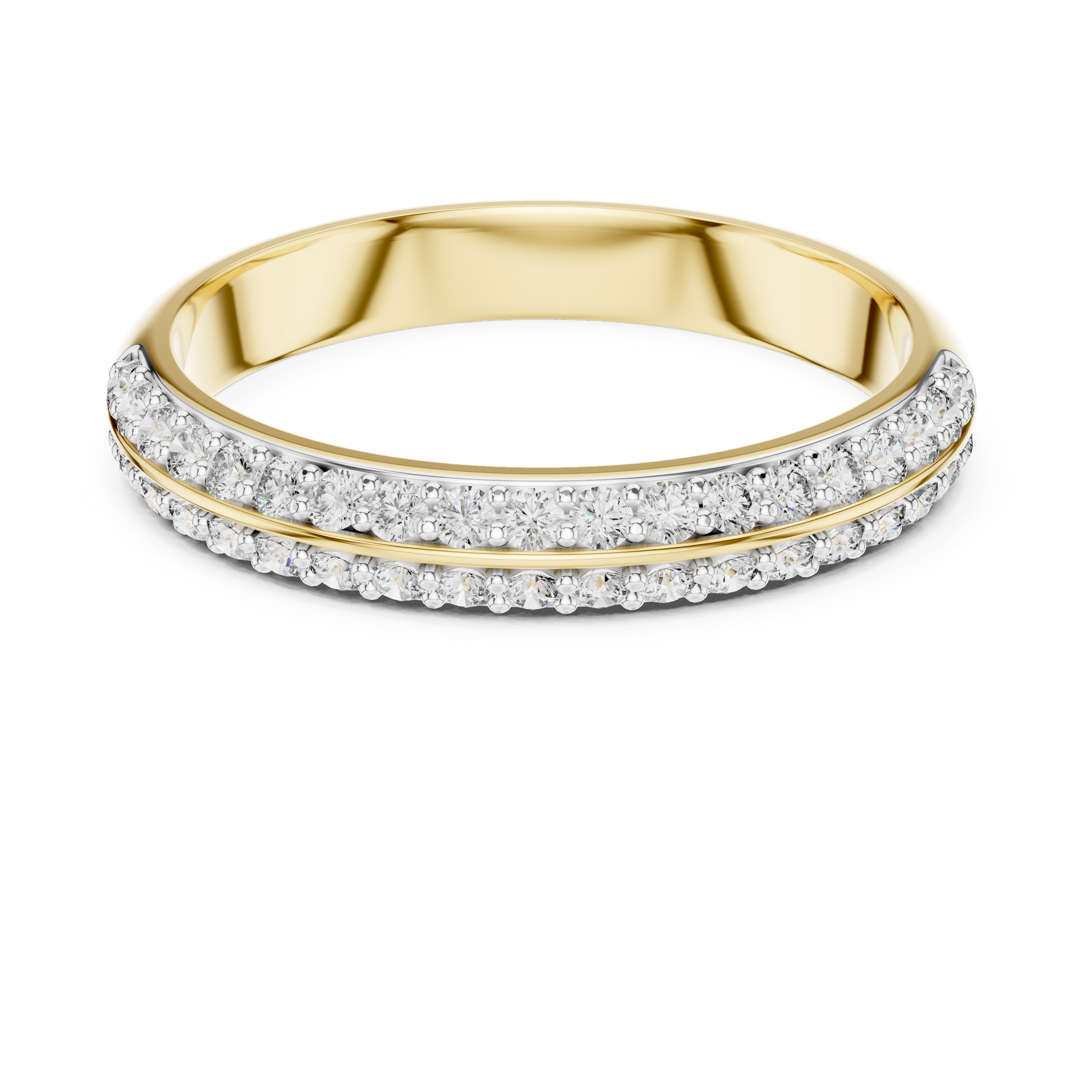 Round Pave Lab Grown Diamond Ring