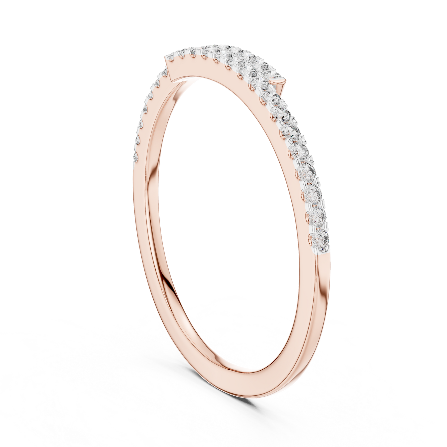 Round Pave Lab Grown Diamond Ring