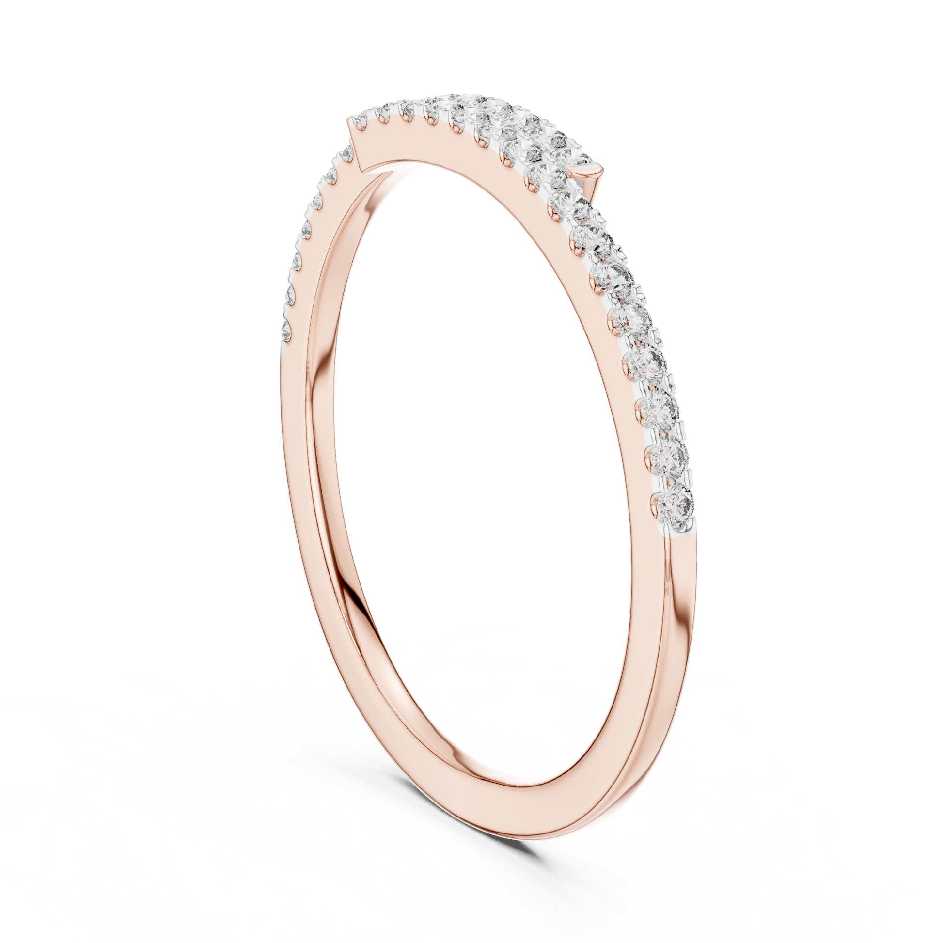 Round Pave Lab Grown Diamond Ring