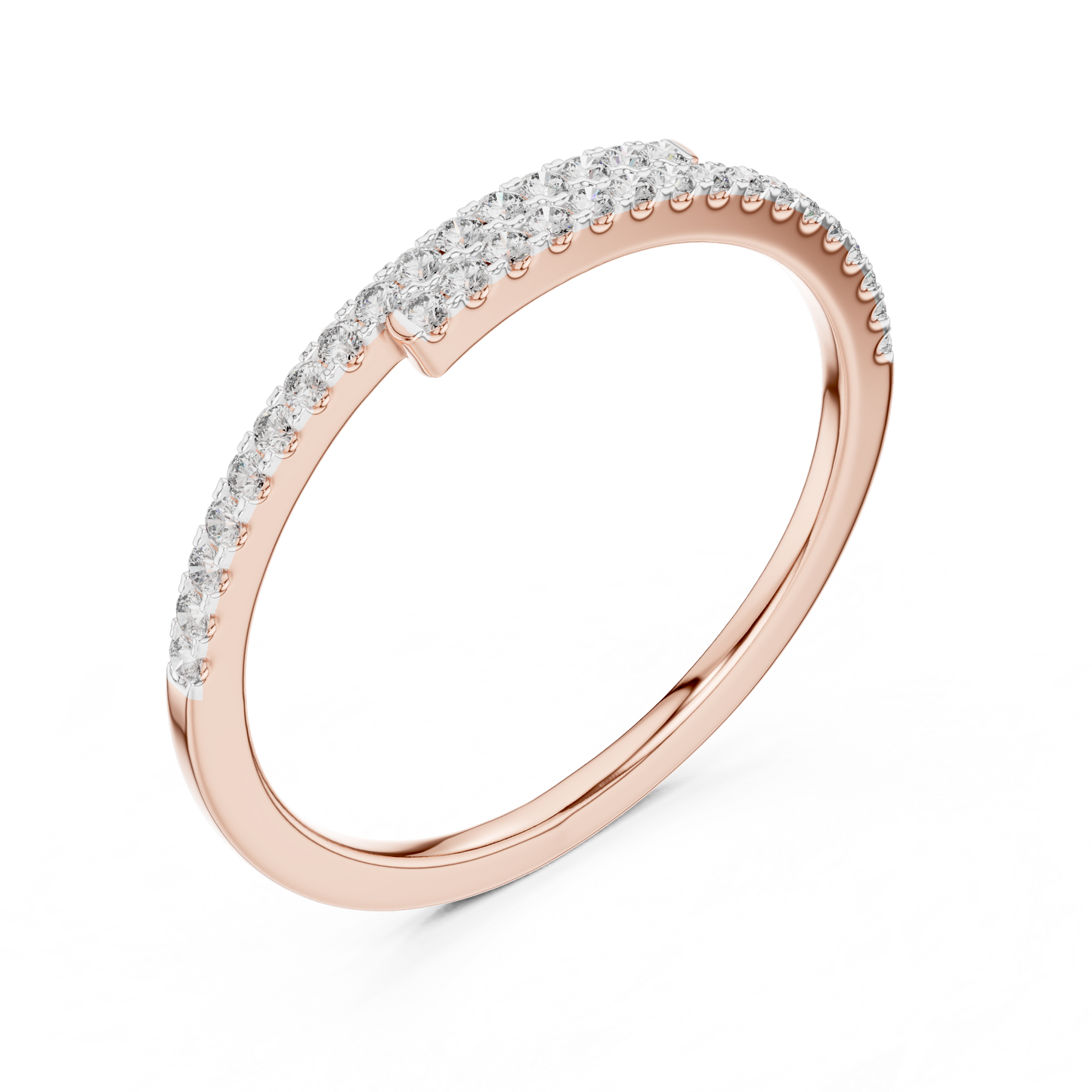 Round Pave Lab Grown Diamond Ring