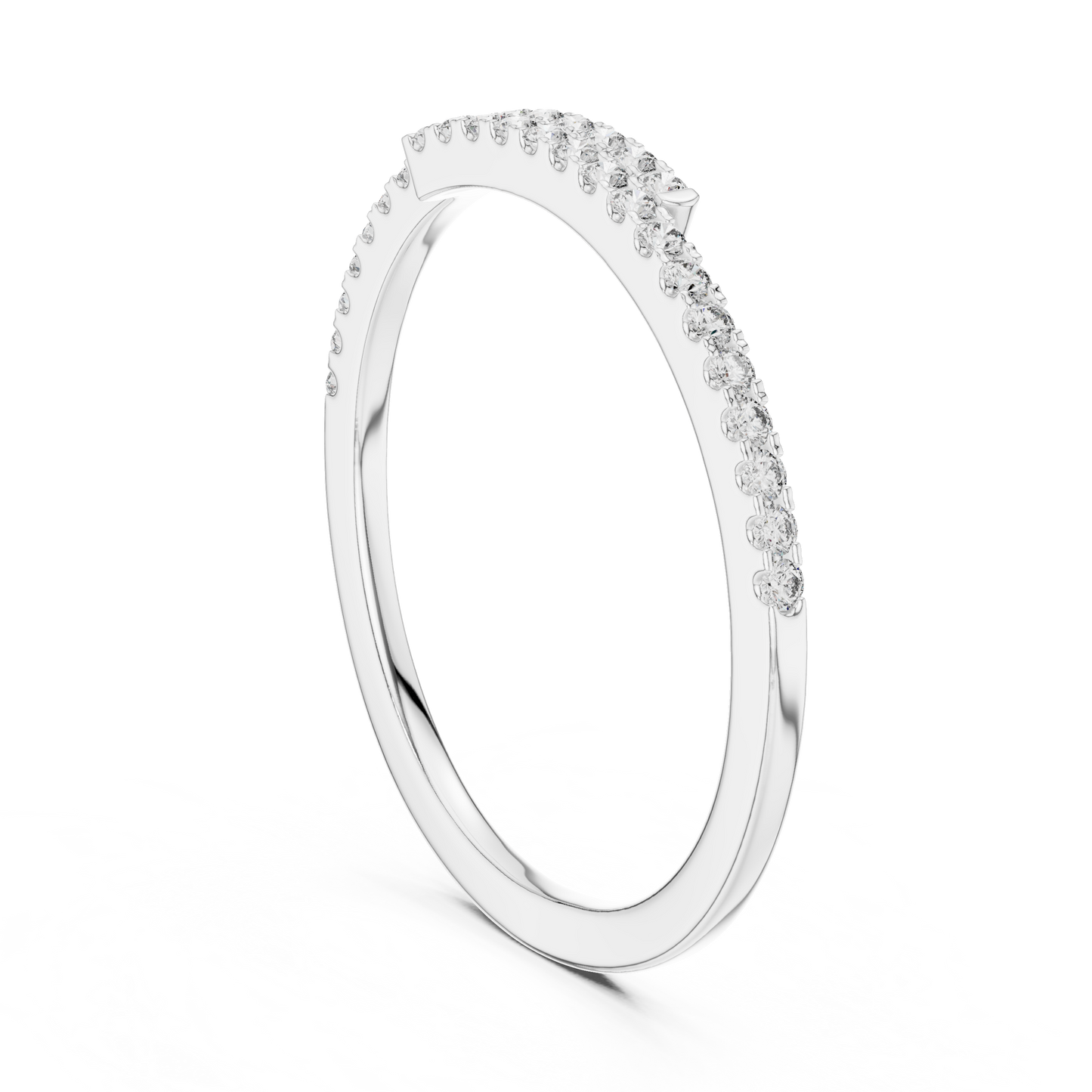 Round Pave Lab Grown Diamond Ring