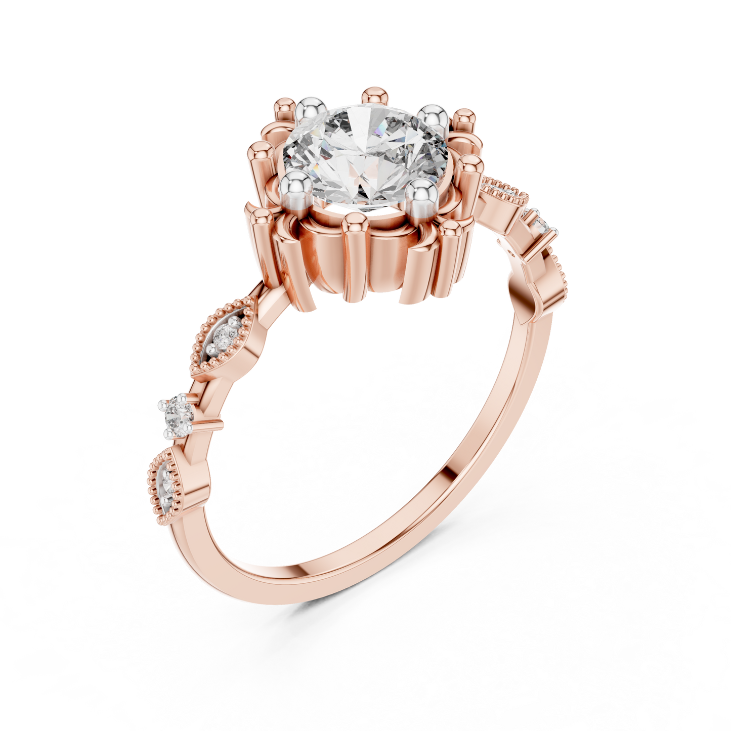Mixed Shape Lab Grown Diamond Halo Ring