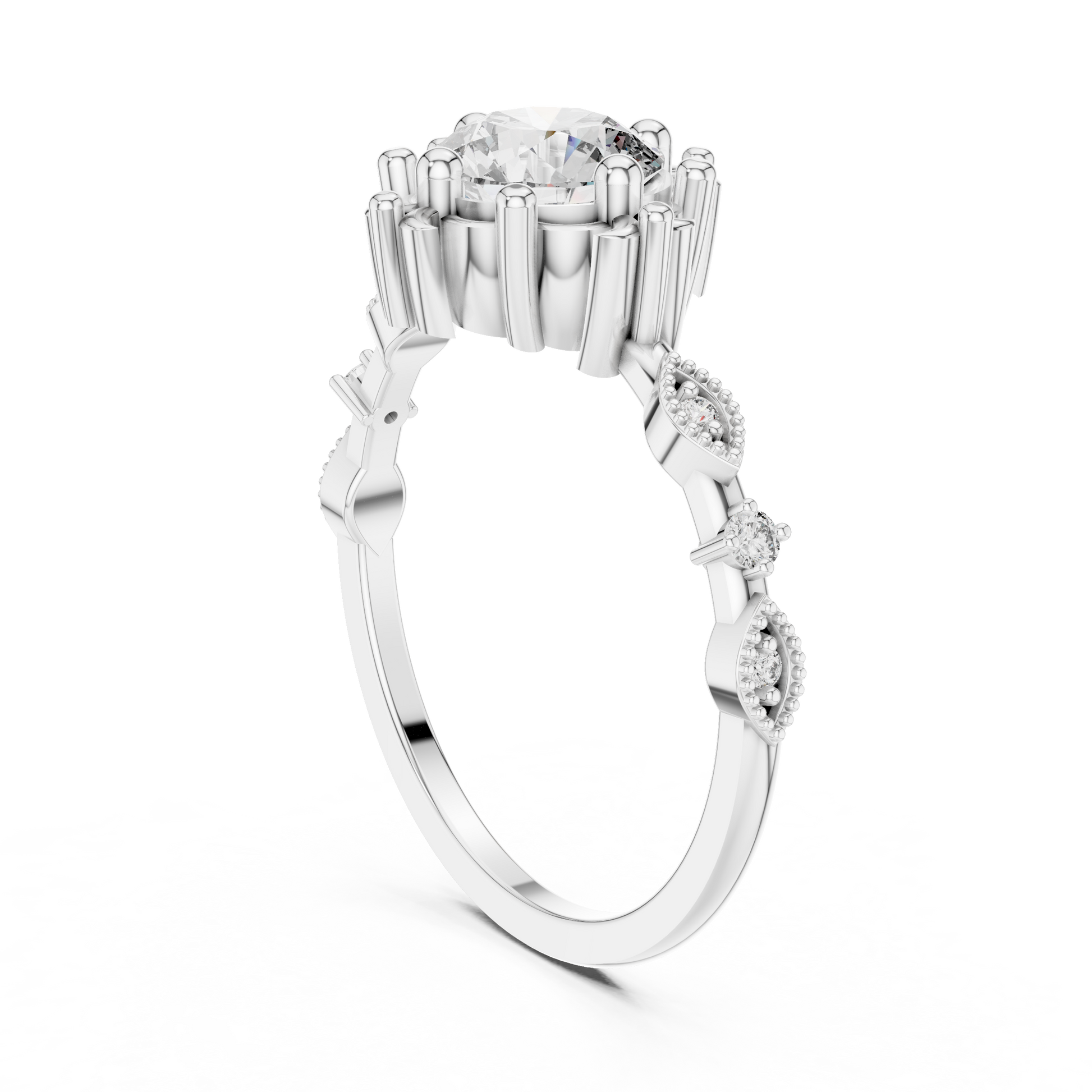 Mixed Shape Lab Grown Diamond Halo Ring