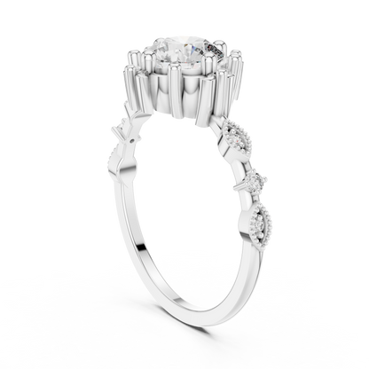 Mixed Shape Lab Grown Diamond Halo Ring