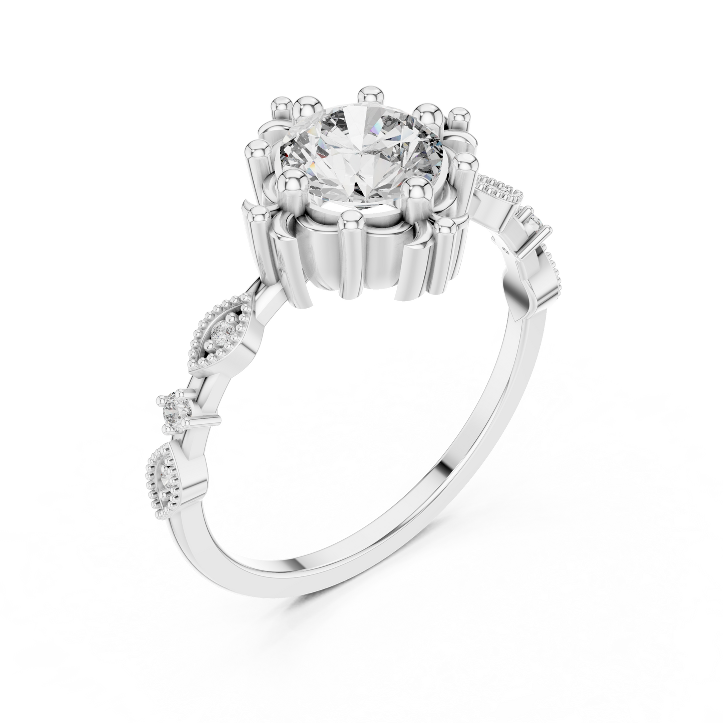 Mixed Shape Lab Grown Diamond Halo Ring