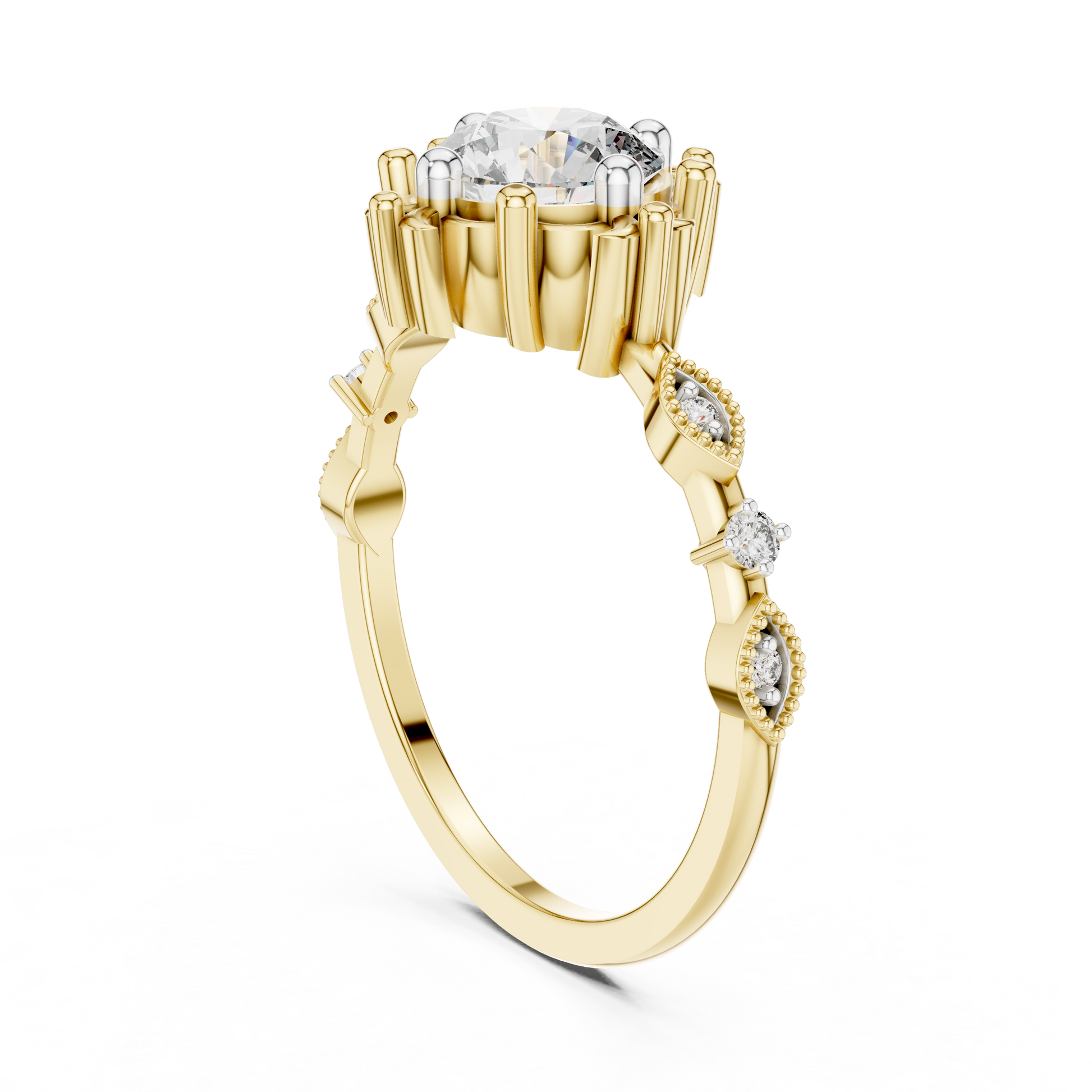 Mixed Shape Lab Grown Diamond Halo Ring