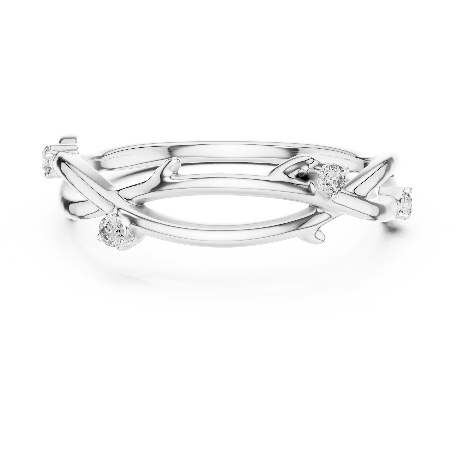 Round Side Stone Lab Grown Diamond Ring