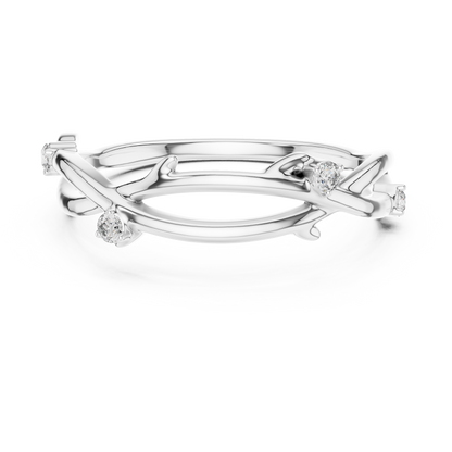 Round Side Stone Lab Grown Diamond Ring