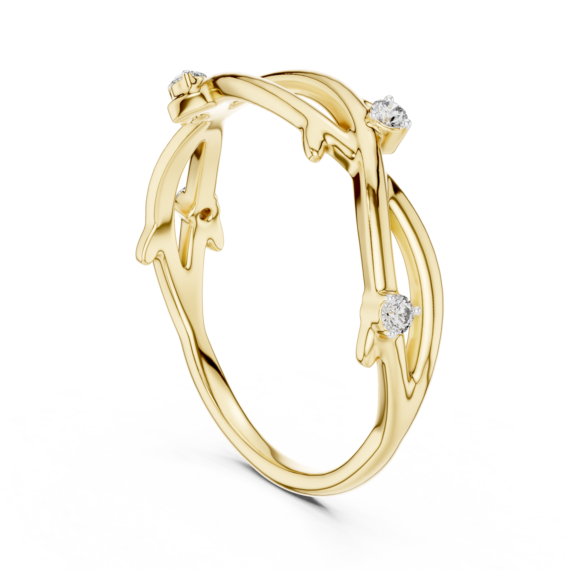 Round Side Stone Lab Grown Diamond Ring