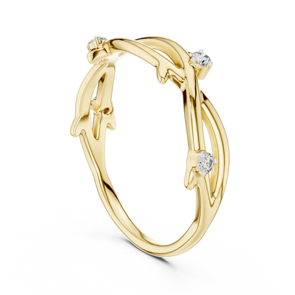 Round Side Stone Lab Grown Diamond Ring