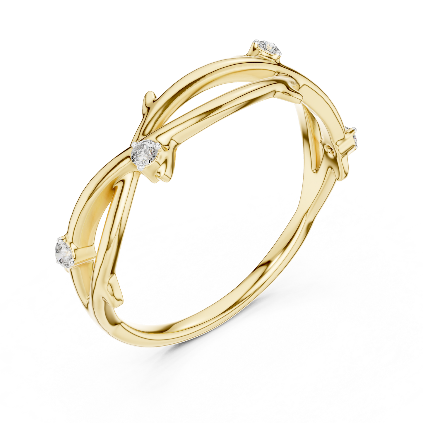 Round Side Stone Lab Grown Diamond Ring