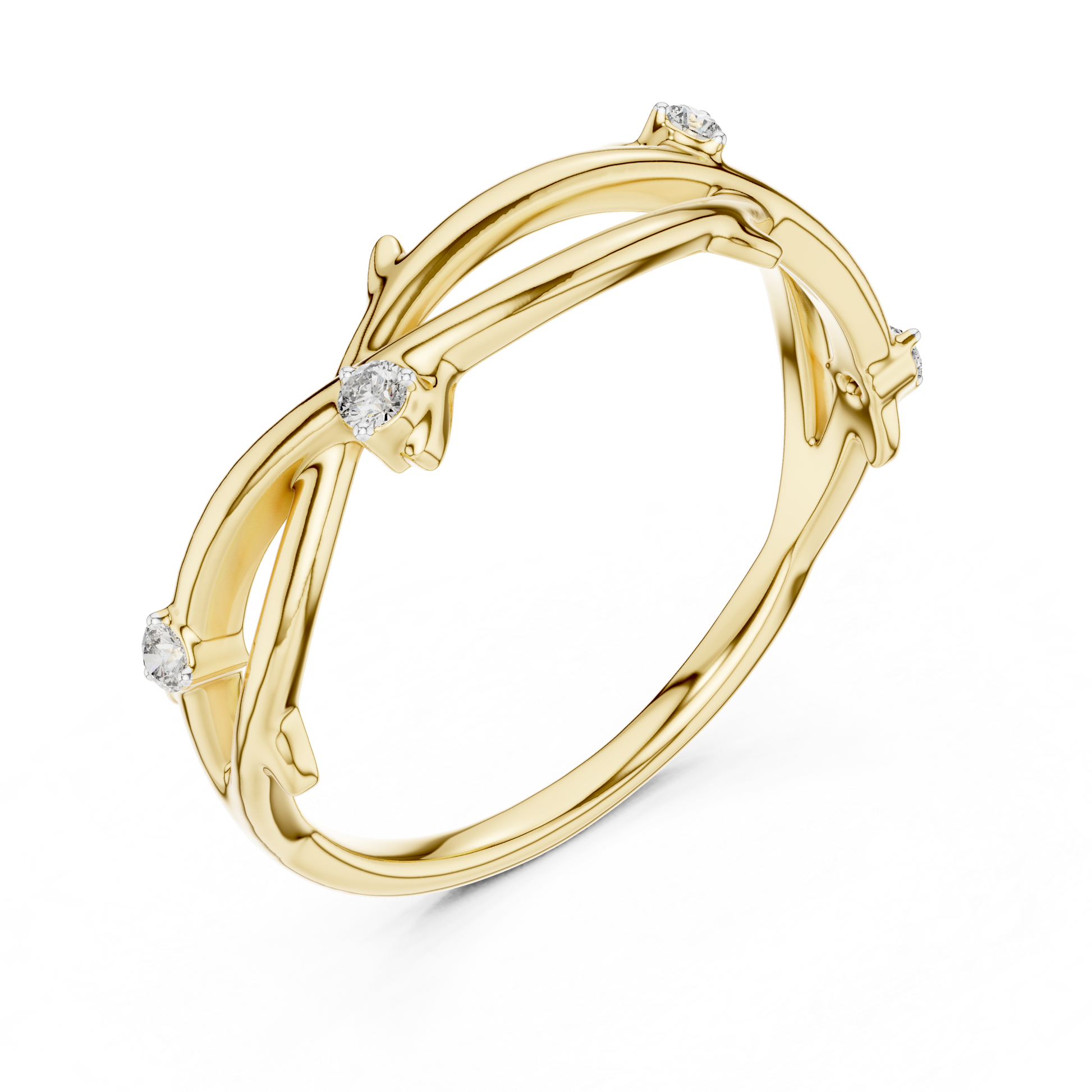 Round Side Stone Lab Grown Diamond Ring