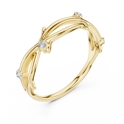 Round Side Stone Lab Grown Diamond Ring