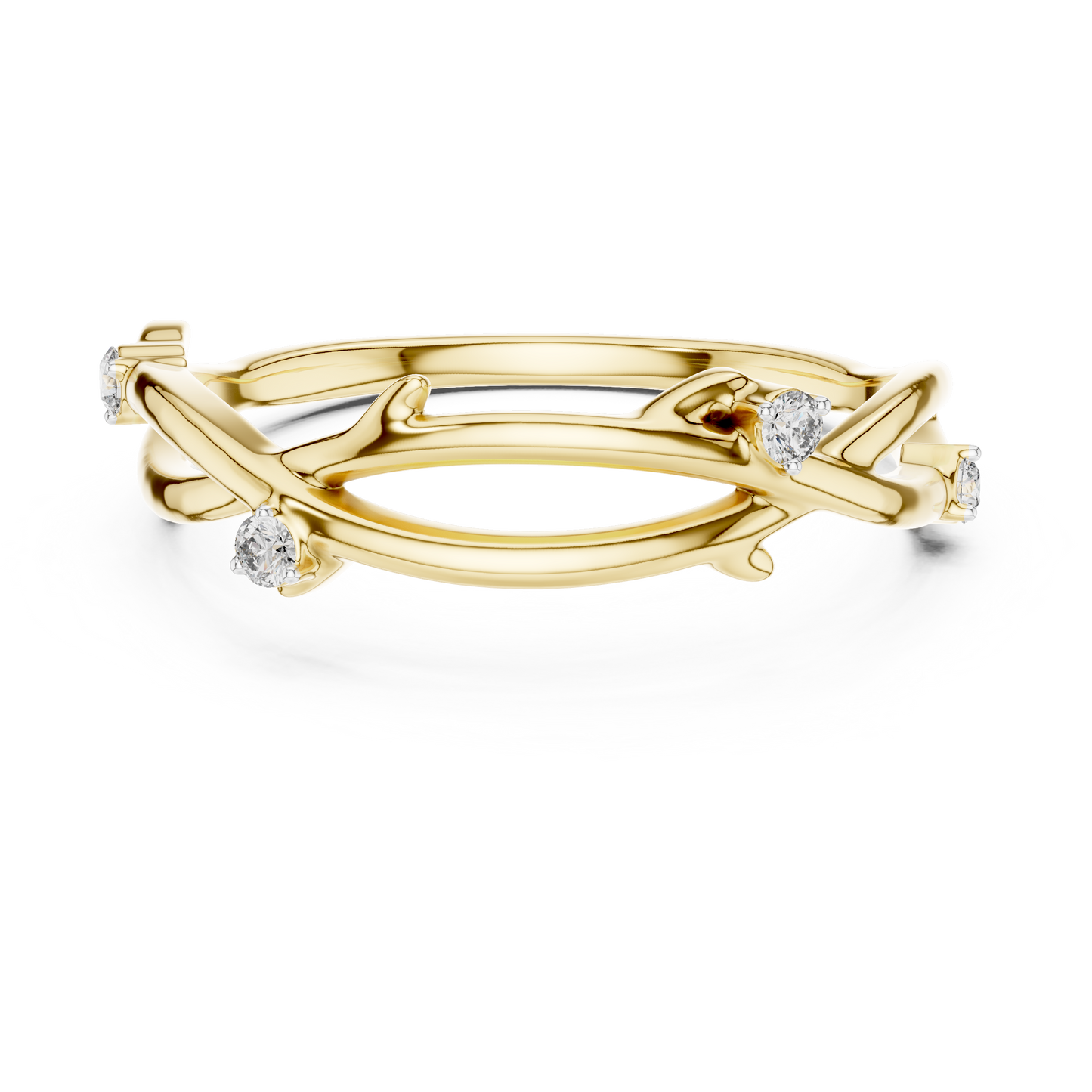 Round Side Stone Lab Grown Diamond Ring