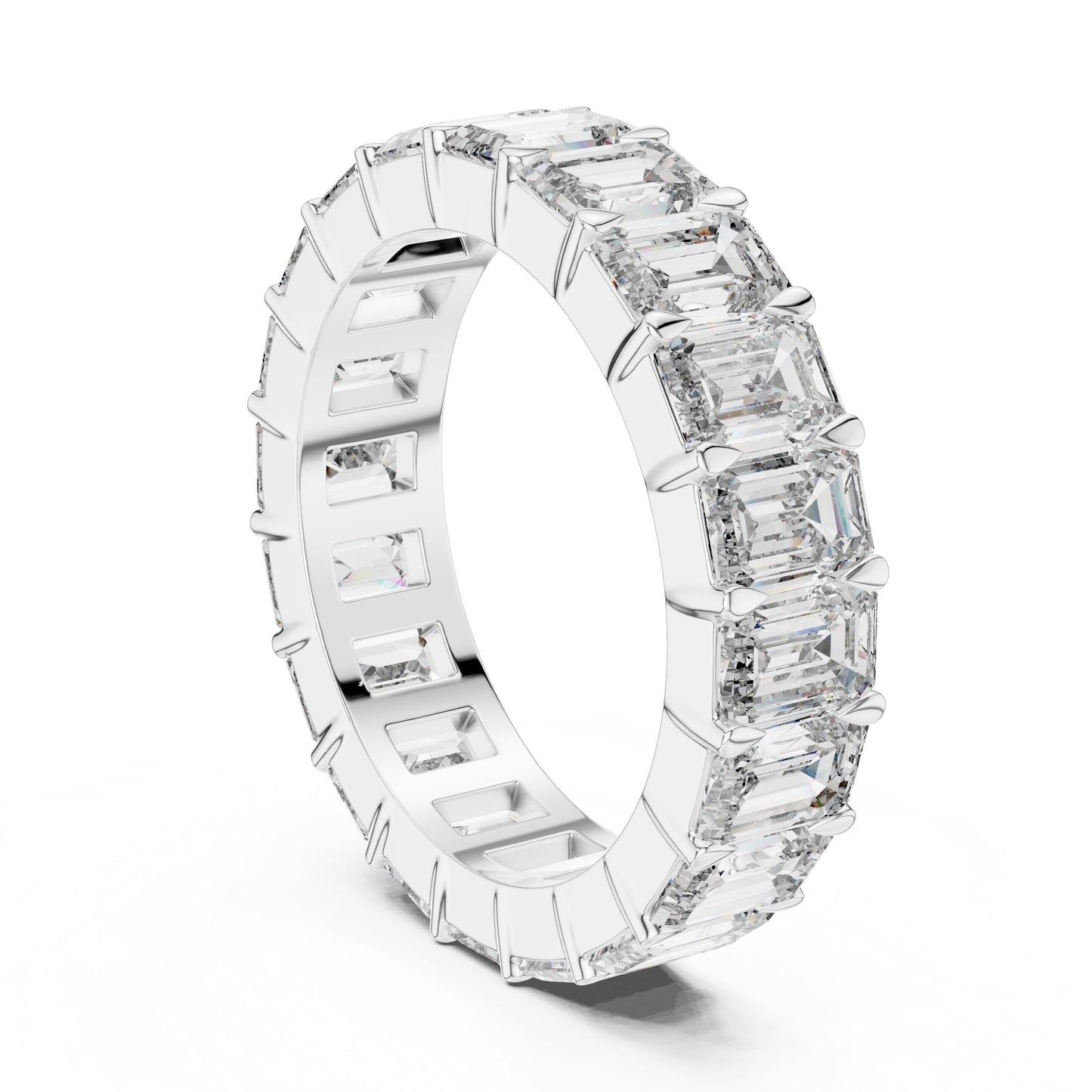 Emerald Eternity Lab Grown Diamond Ring