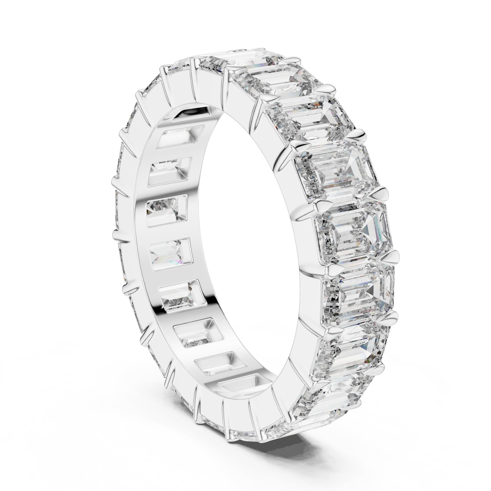 Emerald Eternity Lab Grown Diamond Ring
