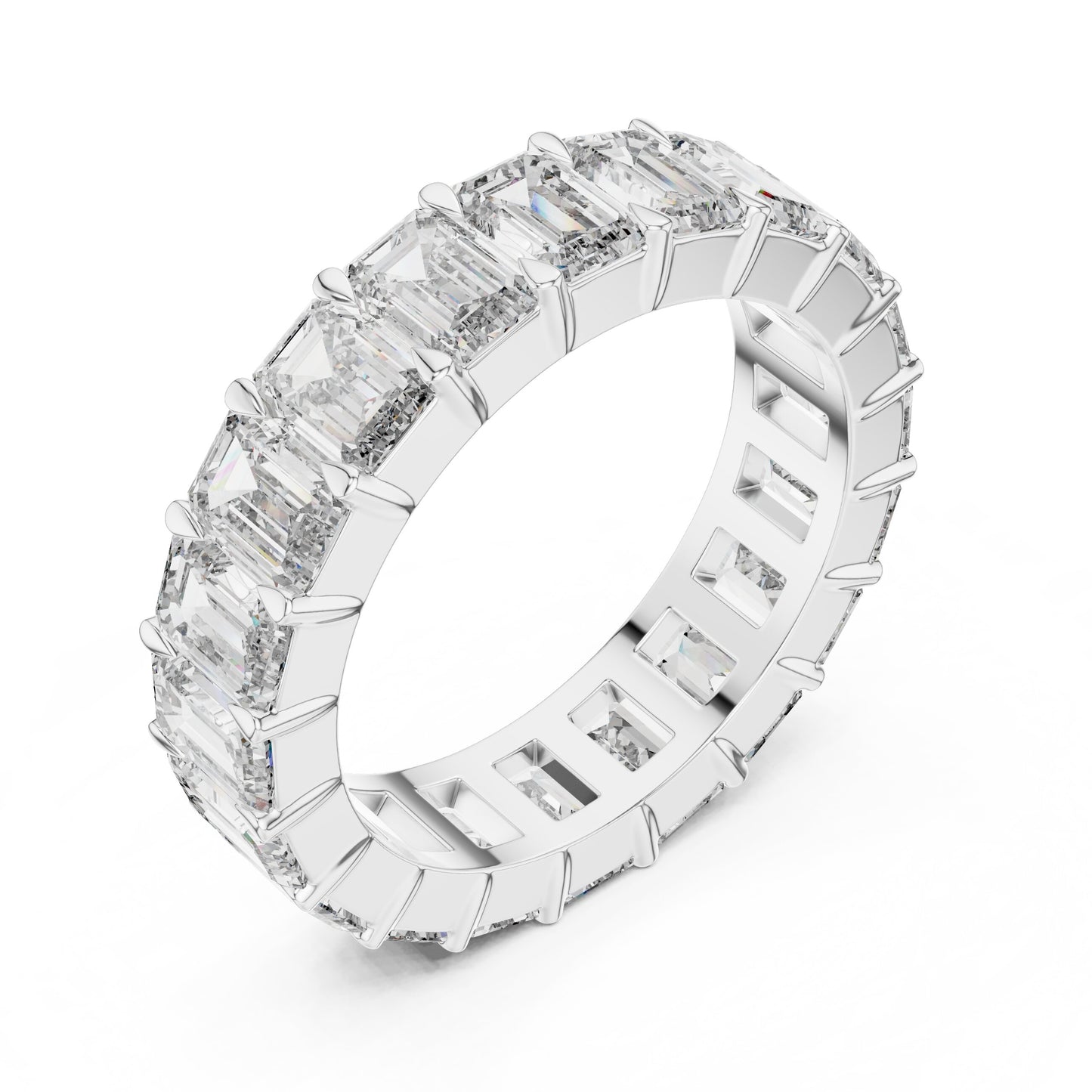 Emerald Eternity Lab Grown Diamond Ring