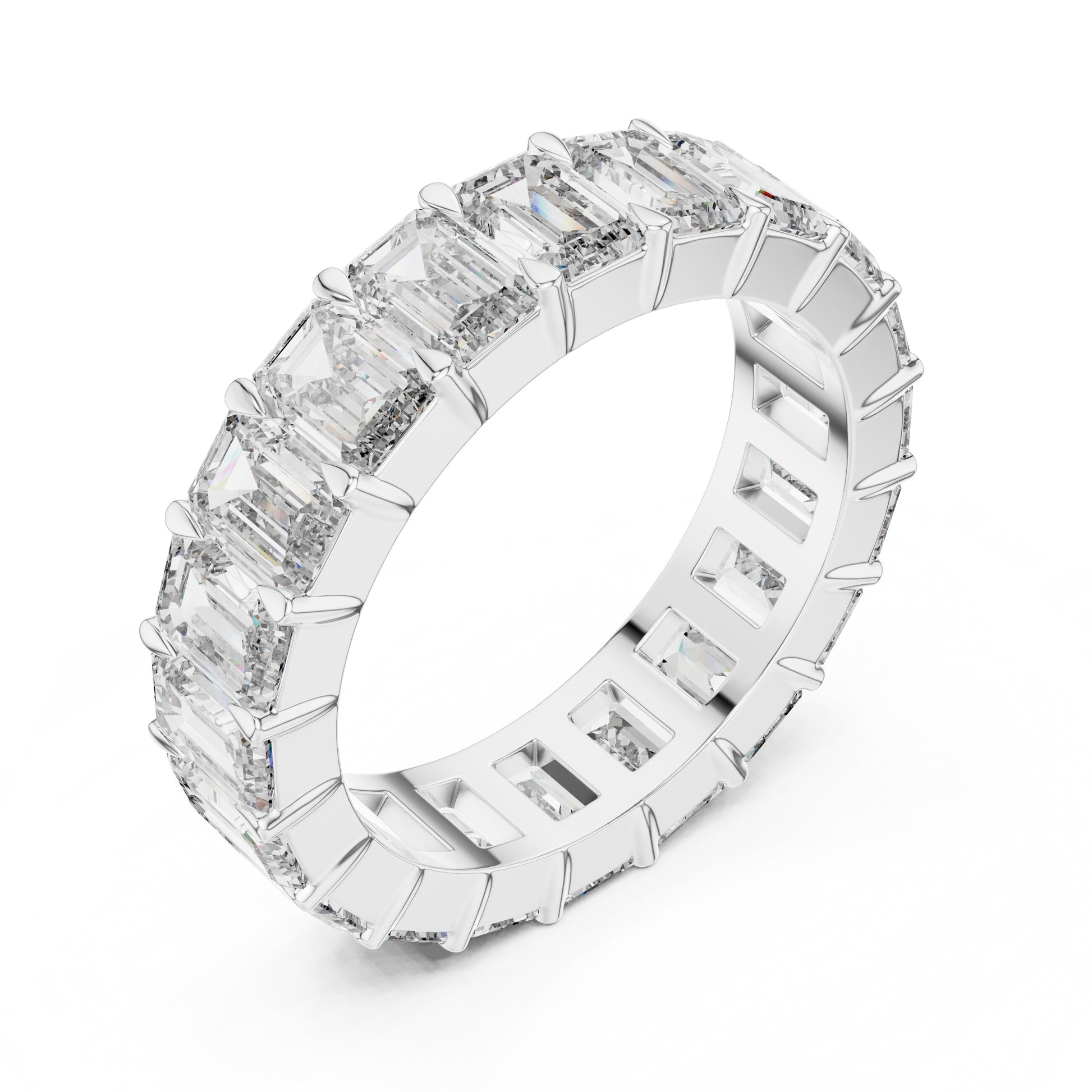 Emerald Eternity Lab Grown Diamond Ring