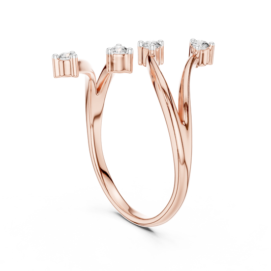 Round Side Stone Lab Grown Diamond Ring