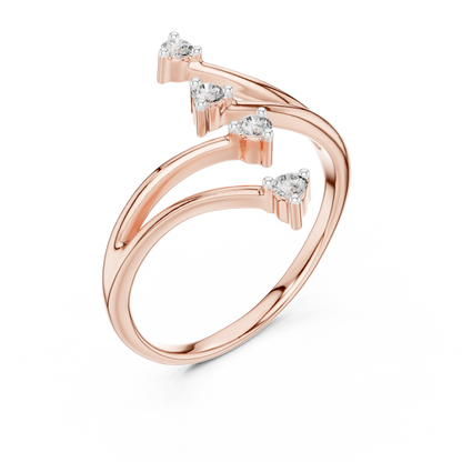 Round Side Stone Lab Grown Diamond Ring