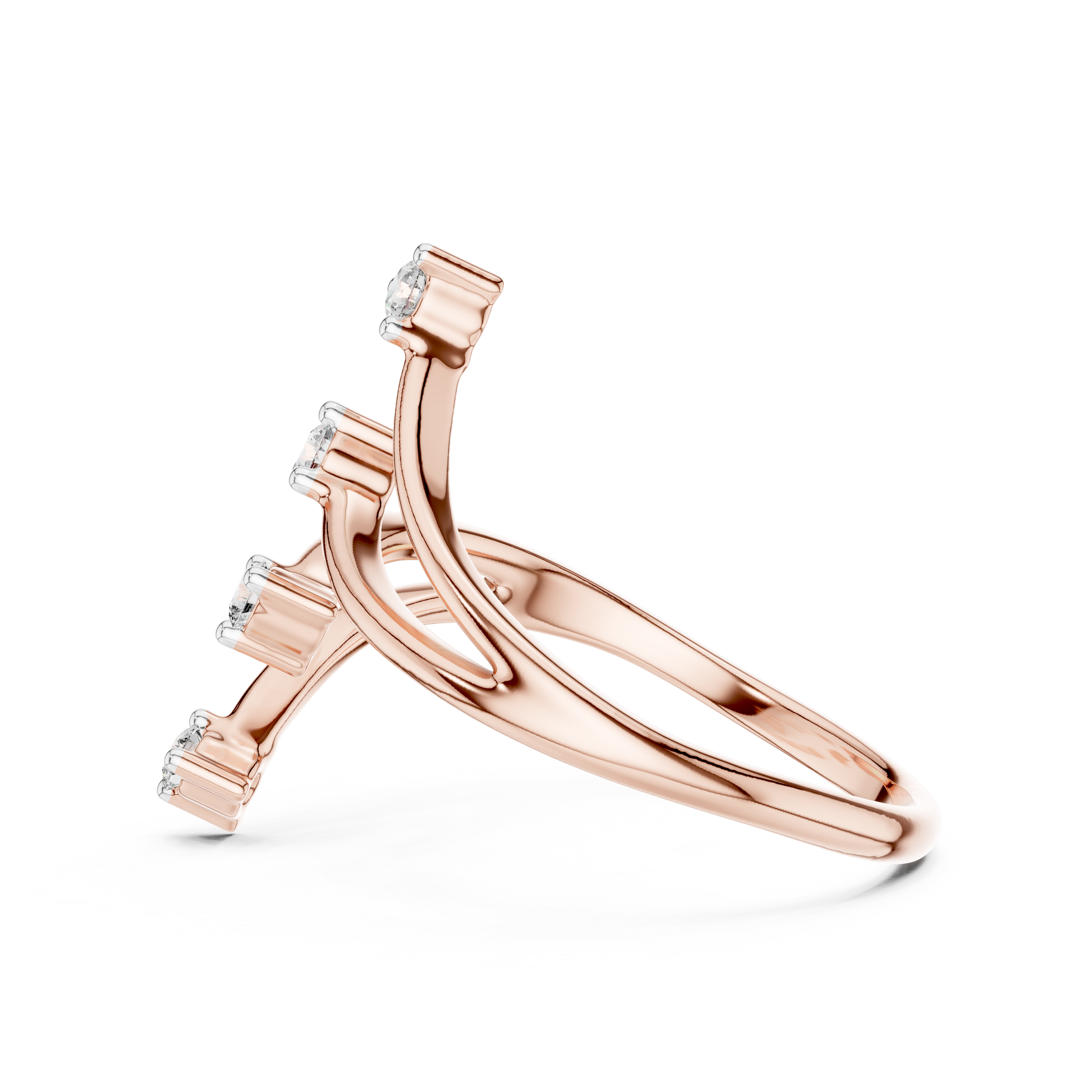 Round Side Stone Lab Grown Diamond Ring