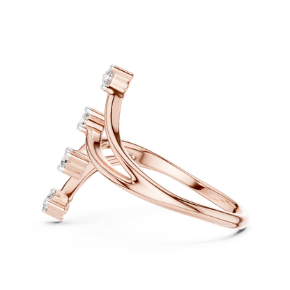 Round Side Stone Lab Grown Diamond Ring