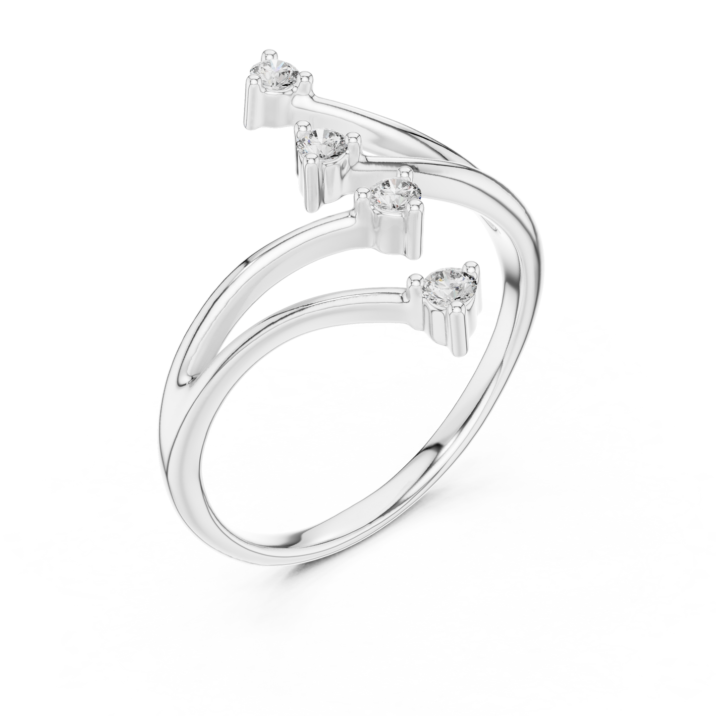 Round Side Stone Lab Grown Diamond Ring