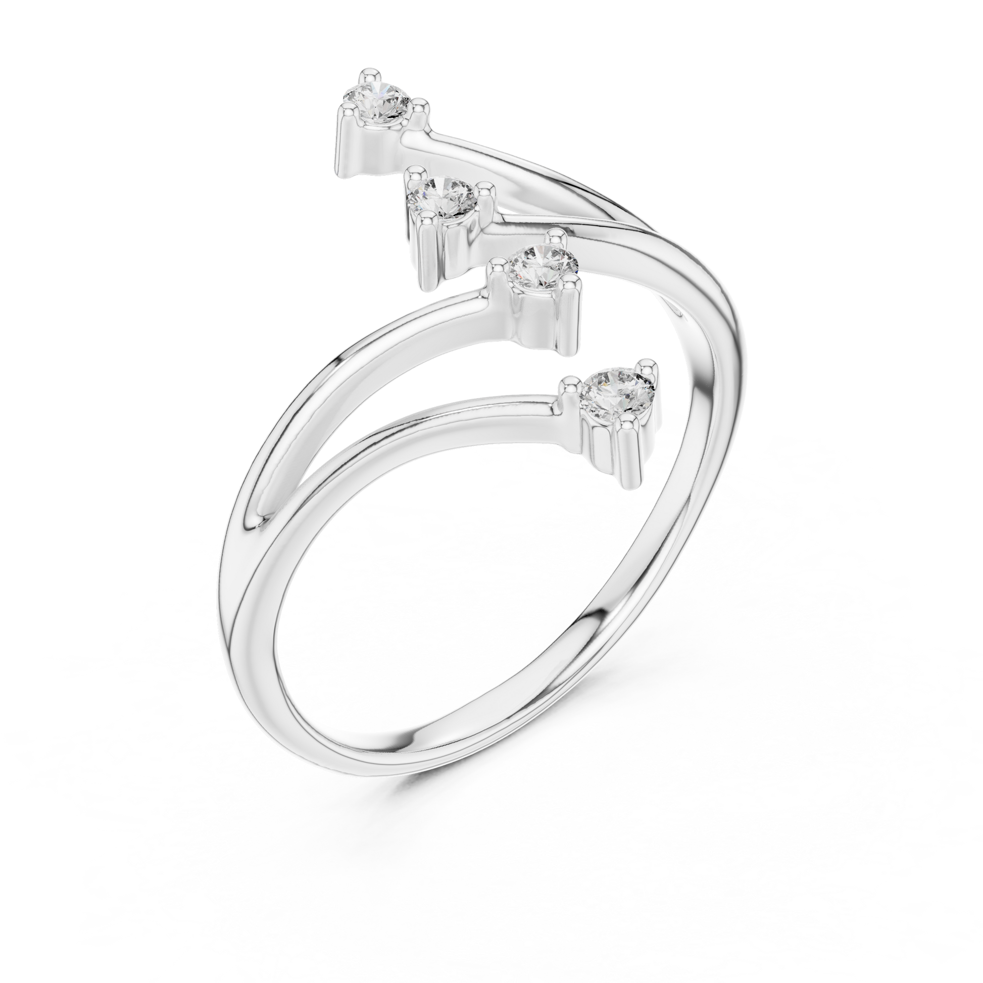 Round Side Stone Lab Grown Diamond Ring