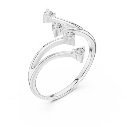 Round Side Stone Lab Grown Diamond Ring