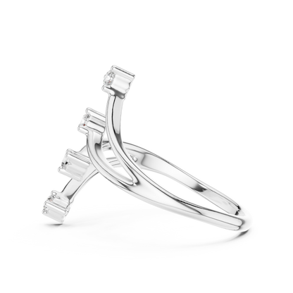 Round Side Stone Lab Grown Diamond Ring