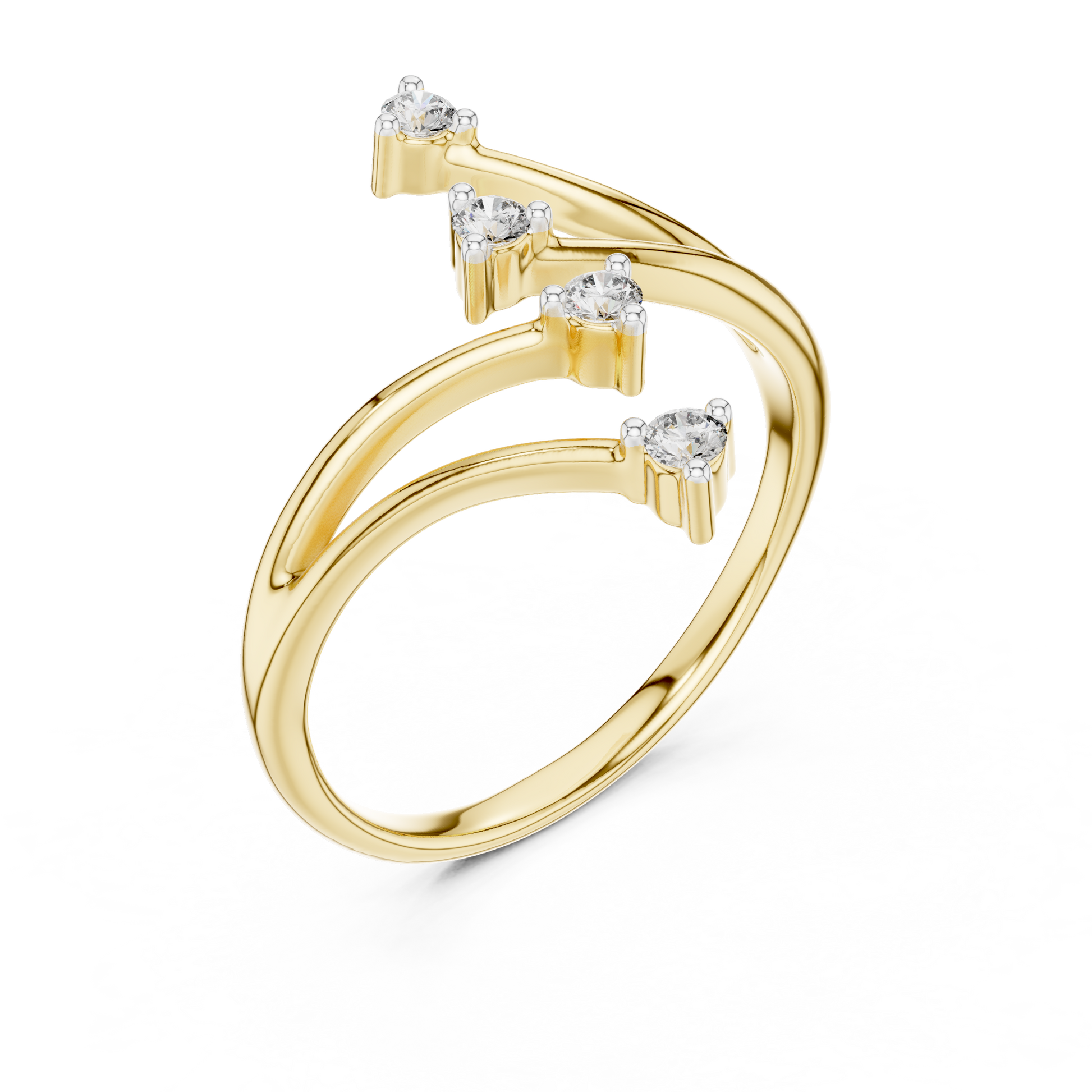 Round Side Stone Lab Grown Diamond Ring