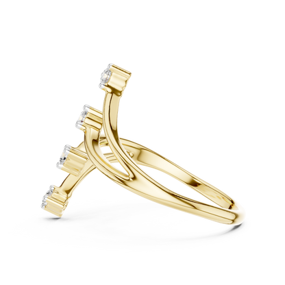 Round Side Stone Lab Grown Diamond Ring