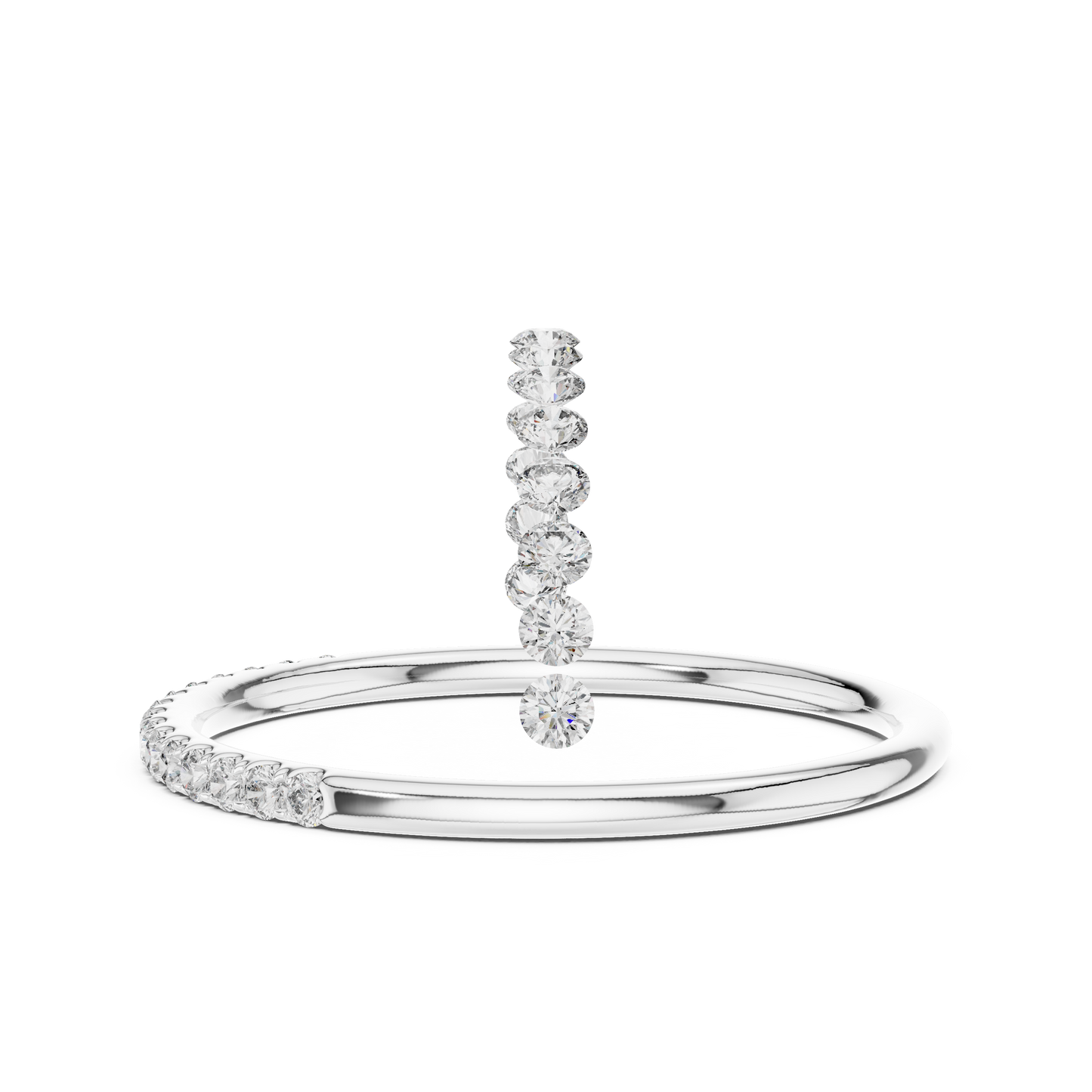 Round Pave Lab Grown Diamond Ring