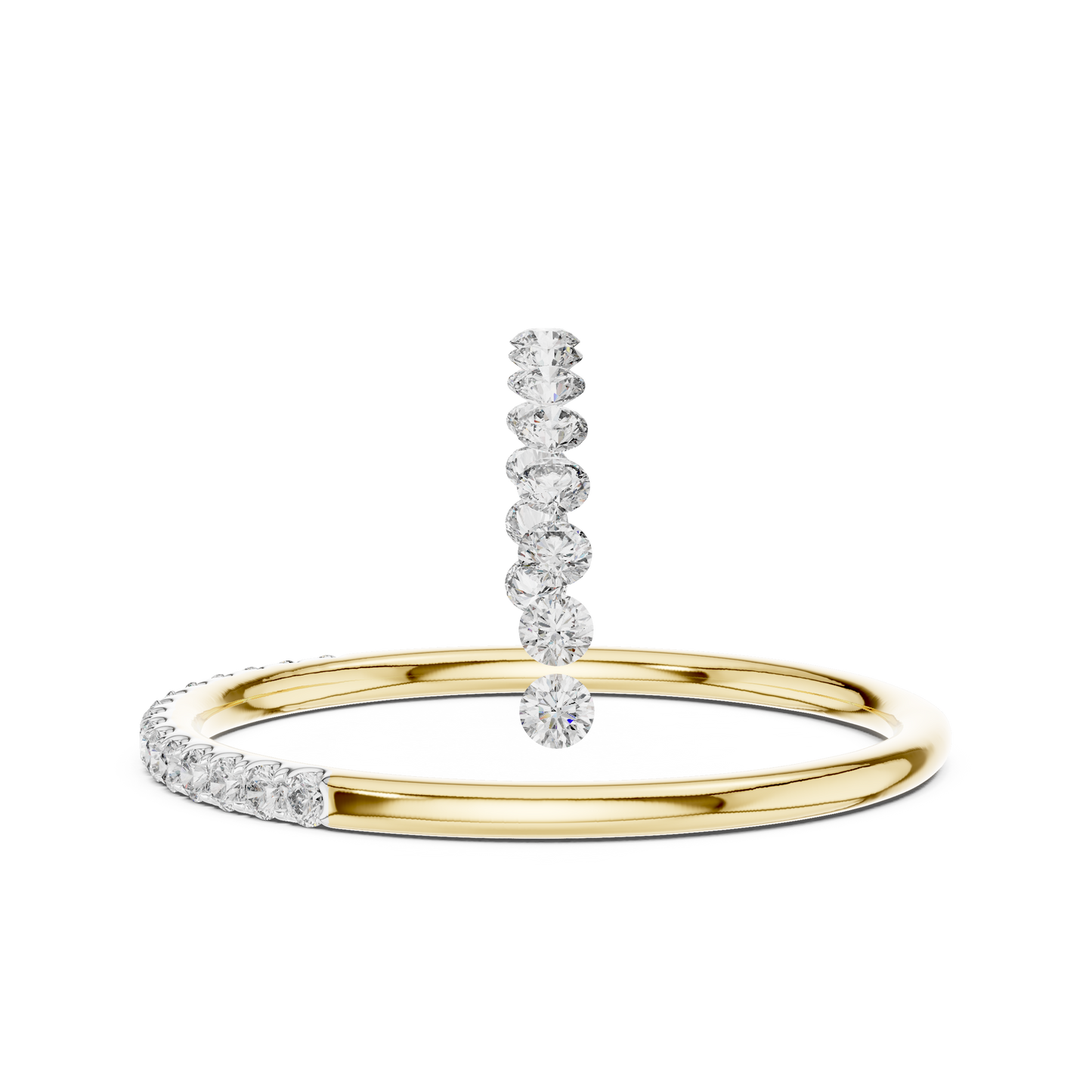 Round Pave Lab Grown Diamond Ring