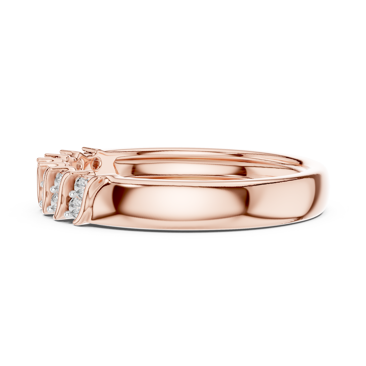 Round Side Stone Lab Grown Diamond Ring